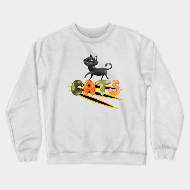 Cats Crewneck Sweatshirt by Goddamn10